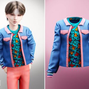 Enfant - Veste rétro années 80 avec t-shirt graphique lumineux