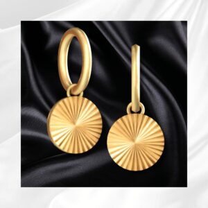 Boucles d'oreilles en disque minimal en or