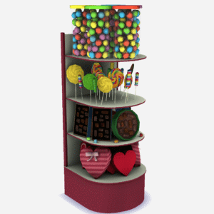 Affichage de bonbons entièrement fonctionnel Remesh + Boîtes en forme de cœur de Lovestruck !