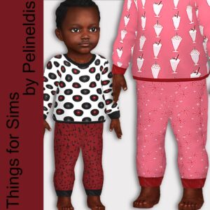 Pyjama Pantalon assorti des années 50 pour bébés