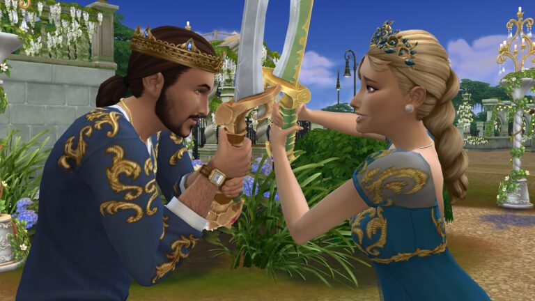 Le maniement de l'épée dans Les Sims 4 Héritage et Royauté