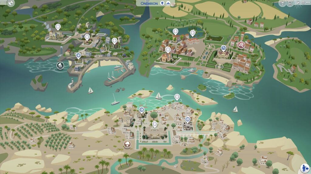 Carte du royaume de Ondarion dans Les Sims 4