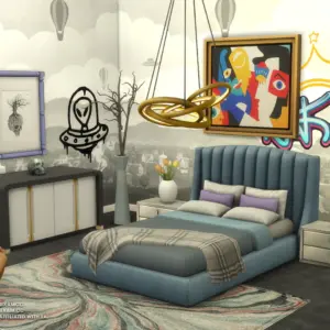 Chambre à coucher éclectique moderne