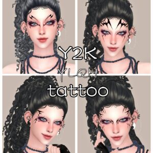 【YLQH】 Tatouages 2_Tatouage de visage Y2K
