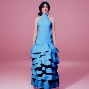 Gala Ruffle Halter Dress