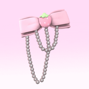 【SUSHI】S56 Nœud papillon fraise Perle diadème