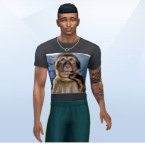 T-shirt Singe Penseur pour Les Sims 4