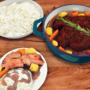 Pot Roast avec Riz Blanc