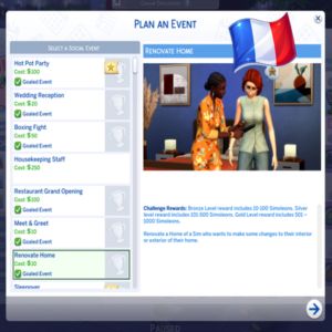 Événement Rénovation à la maison par KiaraSims4Mods | TRADFR par Jadany