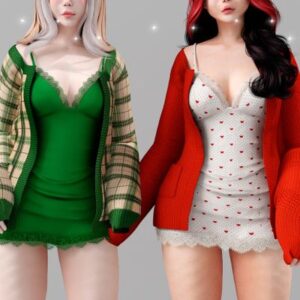 Fragile robe avec cardigan bibi