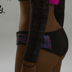Panty avec un nœud Noir à carreaux