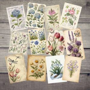 Vintage Flower Poster Set – Collection d'affiches botaniques vintage
