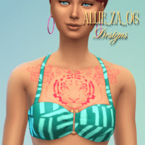 Silent Huntress Tiger Chest Tattoo - Femelle - Jeu de base