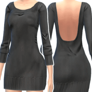 Robe mini en velours à dos ouvert de VelvetySims