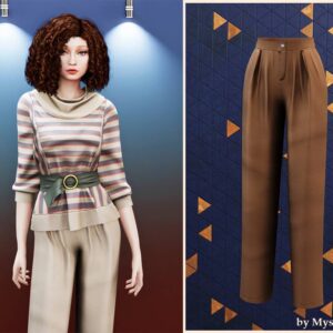 Pantalons taille haute détendue à pinces