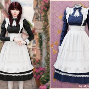 Vintage robe de soubrette à tablier