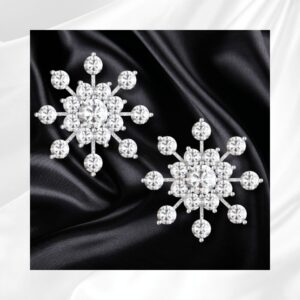 Boucles d'oreilles en diamant à motif flocon