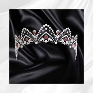 Ruby Pearl Fan Tiara