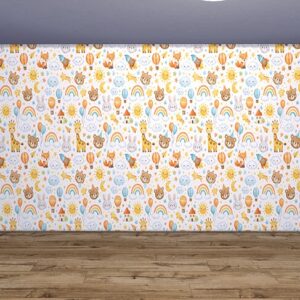 Mur décoratif enfantins avec motifs arc-en-ciel et animaux pour *Les Sims 4*