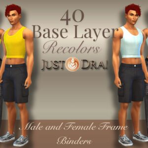 40 retouches de couches de base pour binders masculins et féminins dans *Les Sims 4*