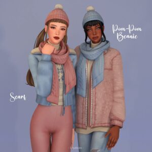 Écharpe d'hiver + Bonnet à pompon