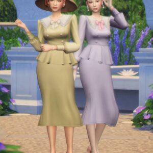 Robes d'après-midi JolieBean pour The Sims 4, ensemble haut-bas