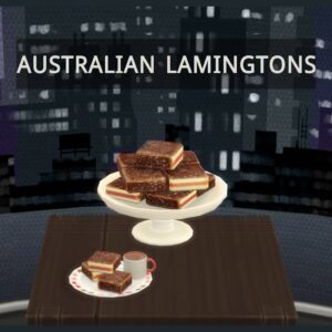 Gâteau australien Lamington dans The Sims 4