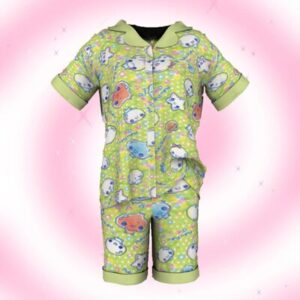 Pyama enfant Sims 4 motifs mignons, vert pastel