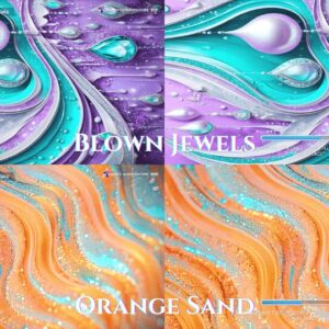 Écran de sélection des lots 'Blown Jewels' et 'Orange Sand' dans The Sims 4