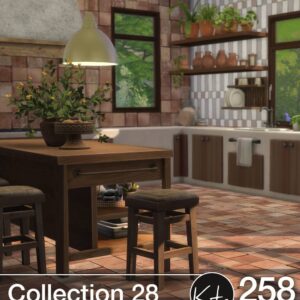 Intérieur cuisine jeu Les Sims 4 collection 28, 258 motifs