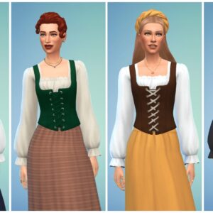 Quatre tenues traditionnelles féminines dans *Les Sims 4*