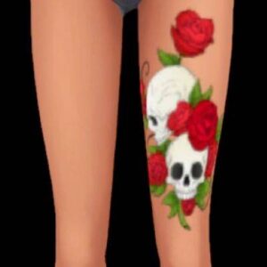 "Fleur Mortelle" Tatouage de cuisse