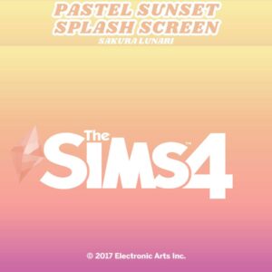 Écran de démarrage des Sims 4, thème Sakura Lunari Pastel Sunset