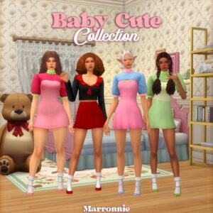 Collection de tenues mignonnes pour bébés dans The Sims 4 par Marronnie