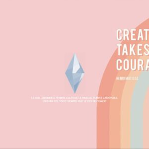 Créativité dans The Sims 4 : plante carnivore, logo et citation Henri Matisse