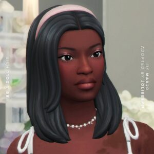 Avatar jeu vidéo Sims 4 avec cheveux lissés et accessoires