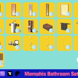 Ensemble salle de bain Memphis pour The Sims 4 par Chill119