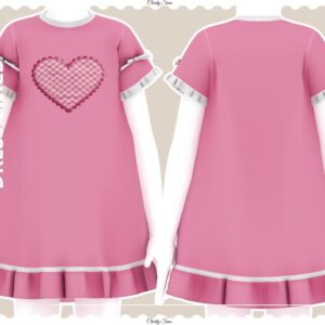Robe enfant rose 'Miray' pour Sims 4 avec cœur brodé
