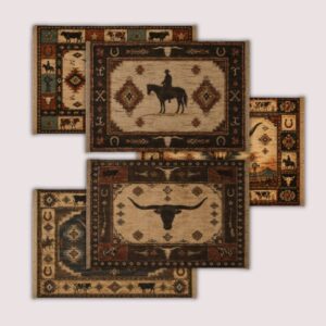 Tapis western *Sims 4* : cowboys, taureaux et motifs traditionnels