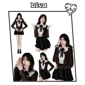 Illustrations de tenues scolaires pour Sims 4, jeu vidéo
