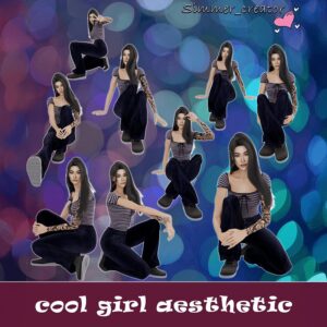 Esthétique cool de personnage féminin pour Sims 4