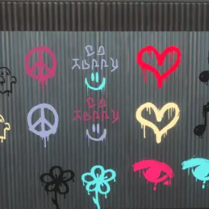 Graffiti mural style inspiré de The Sims 4
