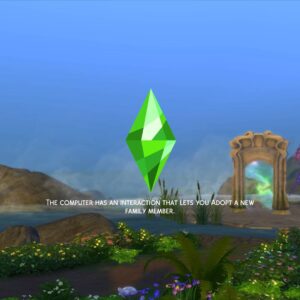 Ordinateur dans *Les Sims 4* pour adopter un membre de famille
