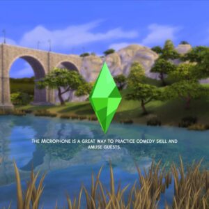 Microphone dans *Les Sims 4* pour améliorer le talent comique et divertir les invités.