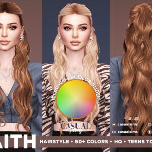 Coiffures Sims 4 Faith : 50+ couleurs personnalisables