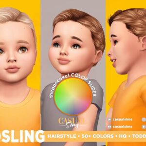 Coiffure Gosling pour Sims 4, 50+ couleurs, toddlers