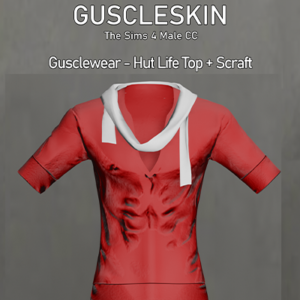 Haut Guscleskin vie de hut rouge Sims 4 CC masculin