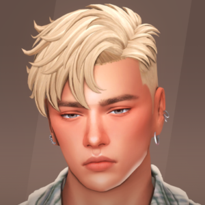 Jeune homme aux cheveux blonds dans *Les Sims 4*, style réaliste