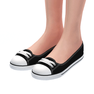Pantoufles style basket noir et blanc pour Sims 4