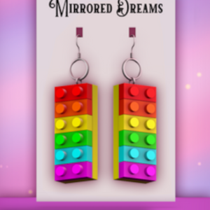 Boucles d’oreilles Lego arc-en-ciel pour *Les Sims 4*